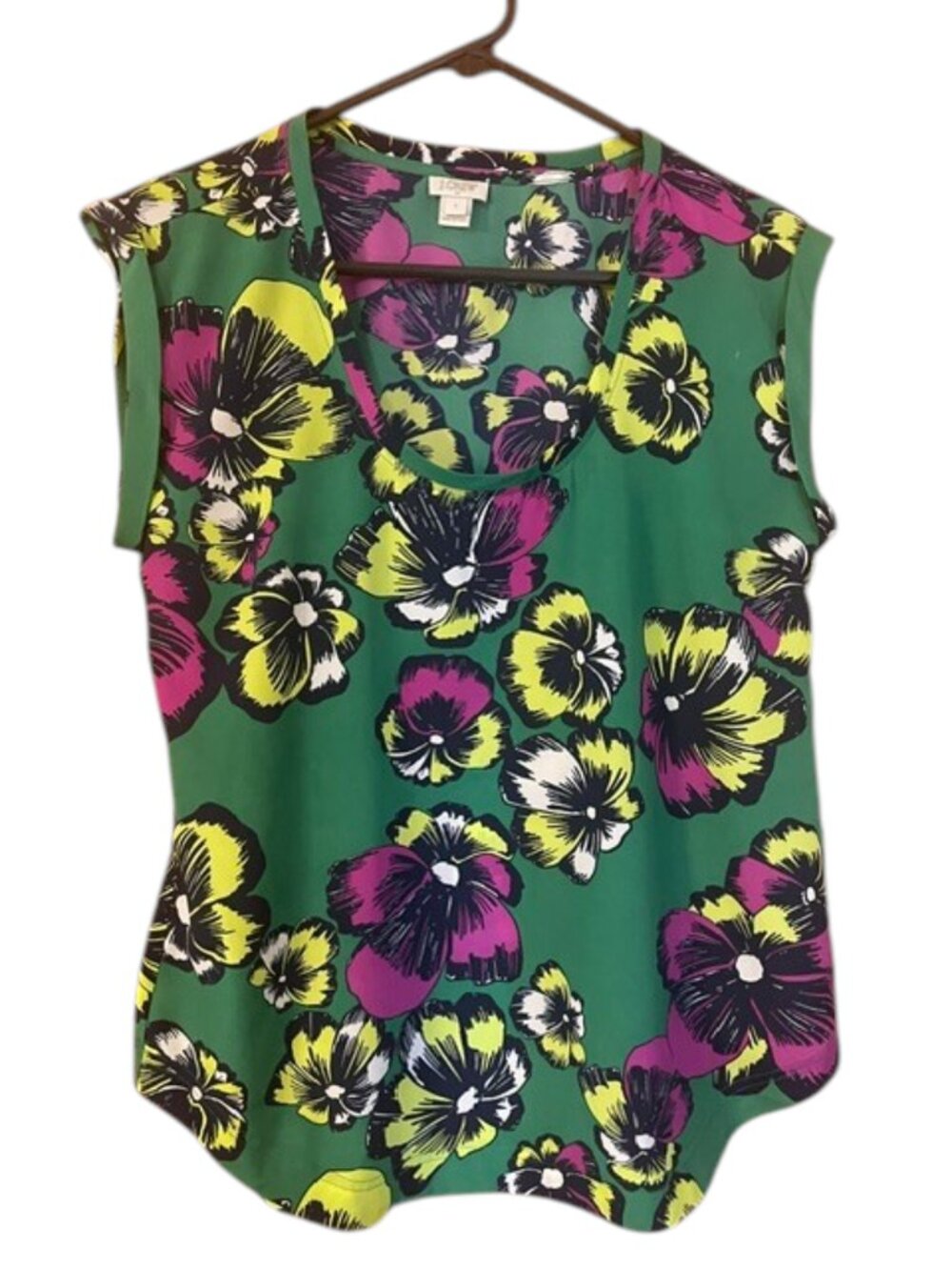 J. CREW FACTORY Green Floral Print Sleeveless Blouse - Size 4